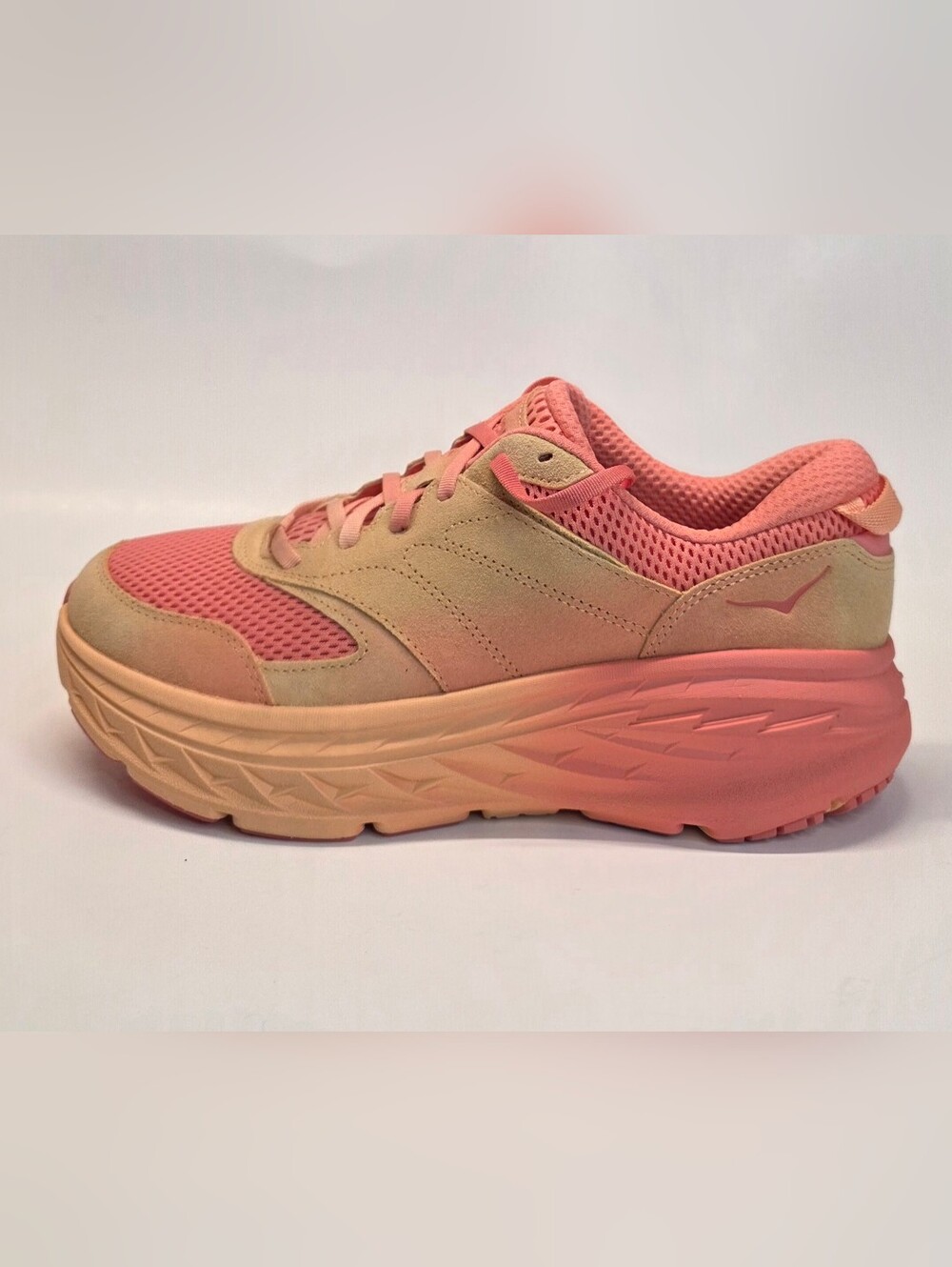 Brand-New Hoka U Bondi L BP 2 Running Shoes Cantaloupe/Electric Coral Men's